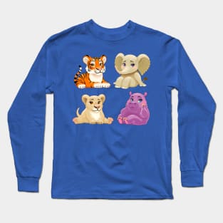 Baby Jungle animals with cute eyes Long Sleeve T-Shirt